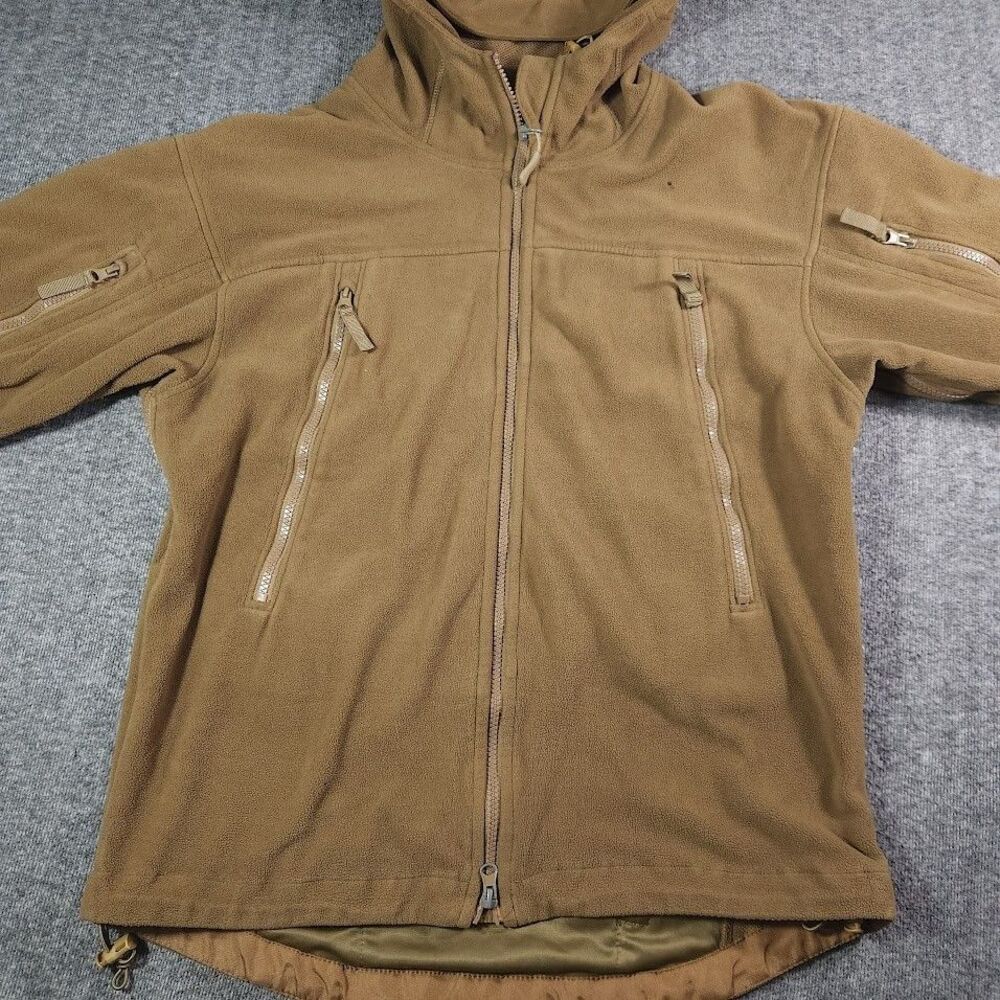Condor Jacket Mens Large Brown Sierra Hooded Fleece Military Tactical Pockets